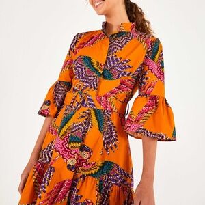 BEADED MACAWS MINI DRESS
